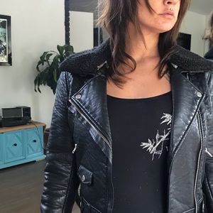 Faux leather black jacket